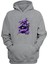 Unisex Mor Altı Başlı Yılan Baskılı Gri Normal Kalıp Şardonlu Kalın Sweatshirt 1