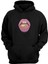 Unisex Agız ve Hap Baskılı Siyah Normal Kalıp Şardonlu Kalın Sweatshirt 1