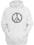 Unisex Peaceful Symbol Baskılı Beyaz Normal Kalıp Şardonlu Kalın Sweatshirt 1