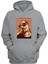 Unisex Snoop Dogg Duman Baskılı Gri Normal Kalıp Şardonlu Kalın Sweatshirt 1