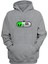 Unisex Dikiz Aynasından Bakan Uzaylı Baskılı Gri Normal Kalıp Şardonlu Kalın Sweatshirt 1