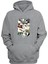 Unisex Anime Characters And Eyes Baskılı Gri Normal Kalıp Şardonlu Kalın Sweatshirt 1