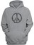 Unisex Peaceful Symbol Baskılı Gri Normal Kalıp Şardonlu Kalın Sweatshirt 1