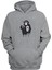 Unisex Hamburger Maymun Baskılı Gri Normal Kalıp Şardonlu Kalın Sweatshirt 1