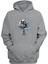 Unisex Japon Leylekler Baskılı Gri Normal Kalıp Şardonlu Kalın Sweatshirt 1