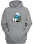 Unisex Somurtkan Şirin Baskılı Gri Normal Kalıp Şardonlu Kalın Sweatshirt 1