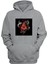 Unisex Şeytan ve Yılan Baskılı Gri Normal Kalıp Şardonlu Kalın Sweatshirt 1