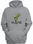 Unisex Hope Yeşil El Baskılı Gri Normal Kalıp Şardonlu Kalın Sweatshirt 1