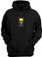 Unisex Sarı Kuru Kafa Baskılı Siyah Normal Kalıp Şardonlu Kalın Sweatshirt 1