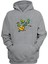 Unisex Ninja Kaplumbağalar ve Pizza Baskılı Gri Normal Kalıp Şardonlu Kalın Sweatshirt 1