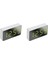 2x Mini Masa Çalar Saat Dijital Ayna LED Sıcaklık USB Başucu Masa Seyahat Saatleri Yatak Odası Oturma Ev Dekor Için (Yurt Dışından) 2