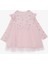 Kız Çocuk Uzun Kollu Elbise Çiçek Desenli Fırfırlı Fiyonklu 3-7 Yaş, Pembe 1