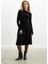 Styleboom x Peraluna Mayfaır Dress Yaka Büzgü Detaylı Tek Omuz Açık Kadın Triko Elbise - Siyah 1