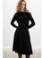 Styleboom x Peraluna Mayfaır Dress Yaka Büzgü Detaylı Tek Omuz Açık Kadın Triko Elbise - Siyah 2