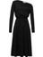 Styleboom x Peraluna Mayfaır Dress Yaka Büzgü Detaylı Tek Omuz Açık Kadın Triko Elbise - Siyah 5