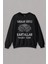 Siyah Sweatshirt Kargalar Sürüyle Kartallar Yalnız Uçar Baskılı Baskılı Unisex Sweat 1
