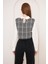 Siyah Tweed Gömlek Yaka Crop Bluz DM9002 4