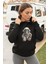 Astronot Monkey Tarz Oversize Kadın Kapşonlu Sweatshirt 1