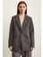 Slim Fit Blazer Ceket Gri 5