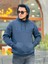 Lacivert Fell Better Nakışlı Kapşonlu Üç Iplik Oversize Sweatshirt 2