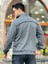 Antrasit Üç Iplik Fermuarlı Nakış Detaylı Regular Fit Sweatshirt 3