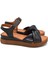 Kadın Comfort Deri Sandalet Siyah 2216403Y 2
