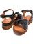 Kadın Comfort Deri Sandalet Siyah 2216403Y 4