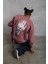 Peace Baskılı Oversize Sweatshirt Gül Kurusu 3