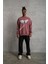 Kuş Baskılı Oversize Sweatshirt Gül Kurusu 1