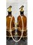 Altın Standlı Geyik Figürlü 500ML Amber Şişe Altın Akıtıcılı Yağlık Yağdanlık 2