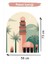 Sanatsal Çizim ile Oluşturulmuş Vintage Suluboya Cami Resmi Sticker, Özel Çizim Cami Temalı Sticker 2