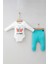 Lullaby Kelebek Baskılı Önden Çıtçıtlı Kruvaze Kız Bebek Takım 1