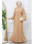 Kemerli Piliseli Aerobin Elbise Camel HM2339 2