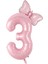 Pembe Rakam Fiyonk Folyo Balon Seti Yaş 3 1