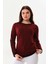 Kadın Desenli Uzun Kol Bluz 23519 Bordo 1