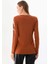 Kadın Desenli Bisiklet Yaka Uzun Kol Bluz 23598 Camel 4