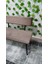 Siyah Metal Ayaklı Metal Kasalı Sırtlı Mutfak Salon Antre Yatak Odası Balkon Puf Bank Bench Oturak 2