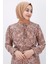 8009 Puantiye Desenli Şifon Elbise 4