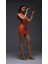 Turuncu Payetli Cut Out Detaylı Mini Elbise 3