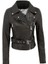 Siyah Hakiki Deri Kadın Hakiki Deri Biker Mont - K22KDM320292-Q3H 1