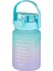 1000ML Pipetli ve Pipetsiz Kullanım Kulplu Çift Renk Motivasyon Matarası Sticker Hediyeli 1