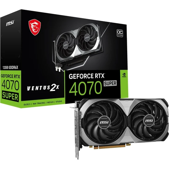 MSI VGA GEFORCE RTX 4070 SUPER 12G VENTUS 2X OC RTX4070S 12GB GDDR6X 192B DX12 PCIE 4.0 X16 (3XDP 1XHDMI)