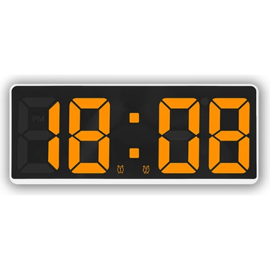 Sunshinee Dijital Çalar Saat Basit LED Saat Büyük Ekran Dijital Saat Yatak Odası Başucu Saati Turuncu (Yurt Dışından)