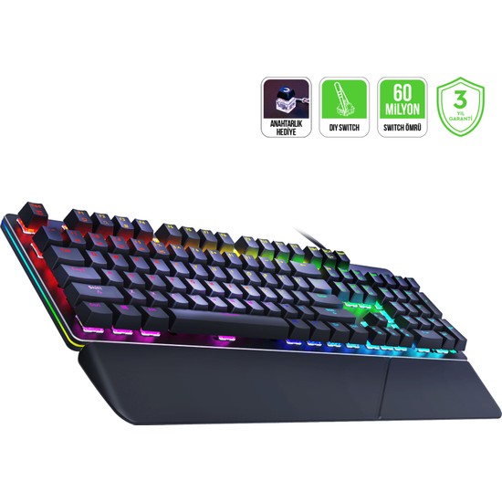 Gamepower Calypso V2 Rgb Optik Su ve Toza Dayanıklı Mekanik Blue Switch USB Dıy Gaming Klavye