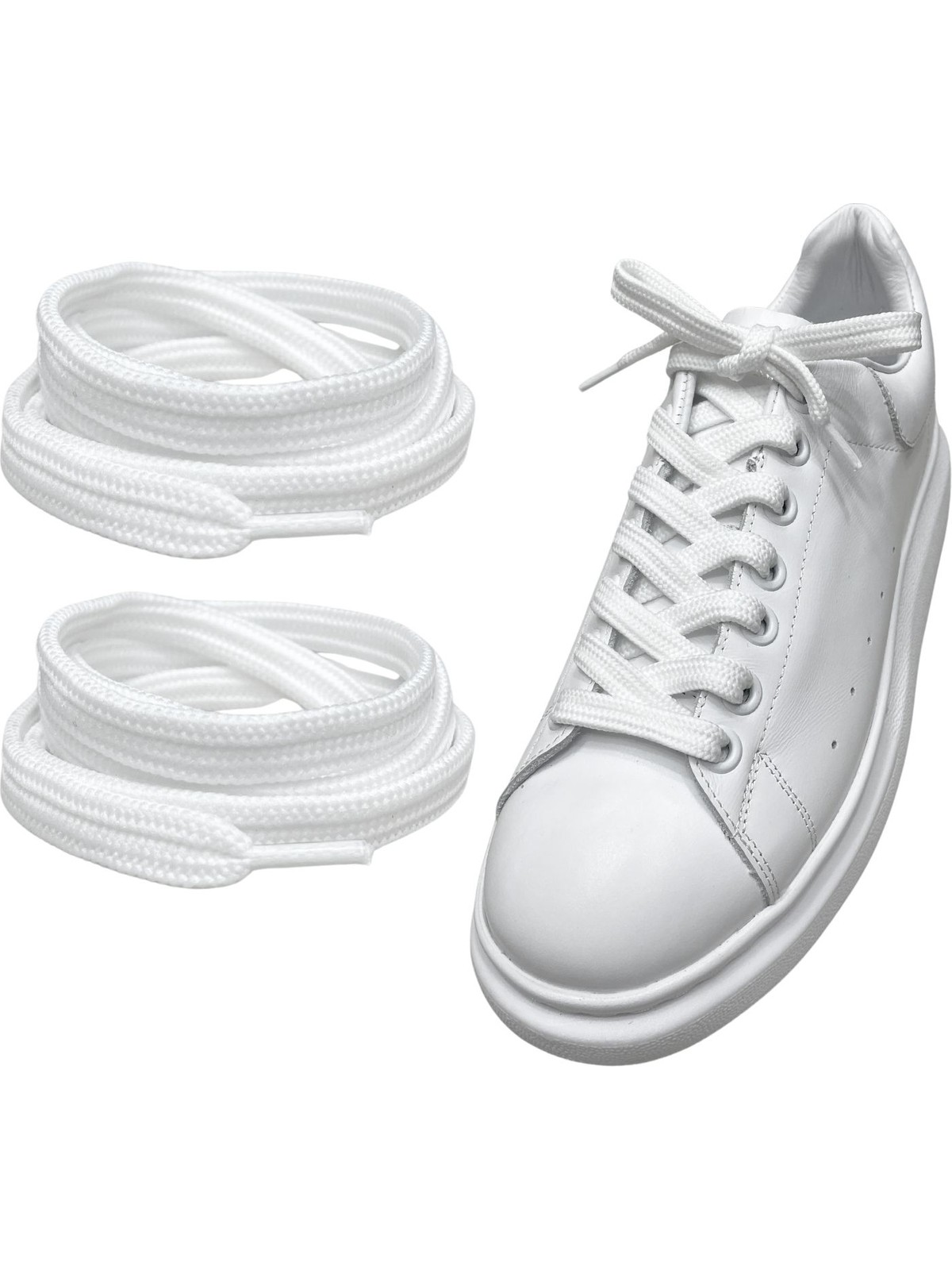 İpekbazaar Exclusive 120 cm Yassı Spor Ayakkabı Bağcığı, Çift Katmanlı Örgülü Sneakers Bağcık, 1 Çift