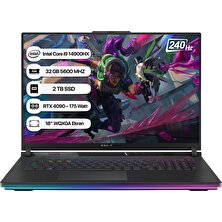 Asus Rog Strix Scar 18 G834JYR-N6100 Gaming Intel Core I9 14900HX 32 GB 2 Tb SSD Rtx 4090 Freedos 18" 240 Hz Qhd+ Taşınabilir Bilgisayar