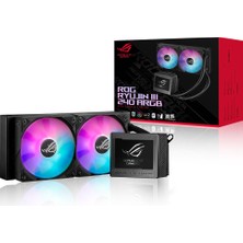 ASUS ROG RYUJIN III 240 ARGB OLED 3,5" LCD AURA SYNC RGB 3X NOCTUA IPPC 2000 PWM 120MM FAN SIVI CPU SOĞUTUCUSU