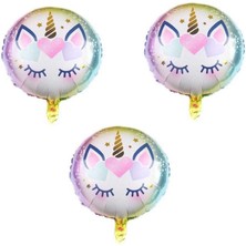 Best Parti Unicorn Yuvarlak Folyo Balon 3 Adet