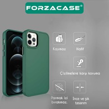 Forzacase iPhone 12 Uyumlu Rock Serisi Metal Buton ve Kamera Çerçeveli Sert Silikon Kılıf