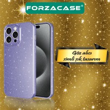 Forzacase iPhone 15 Uyumlu Glare Serisi Kamera Korumalı Simli Silikon Kılıf